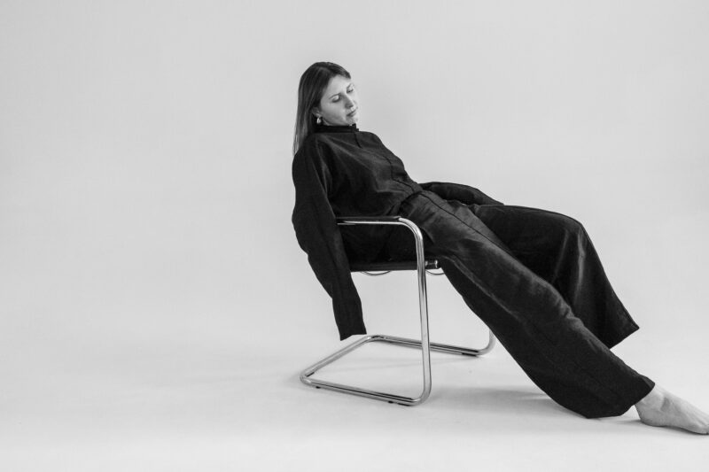 Silk/Linen Clothing Set - Black - Image 3