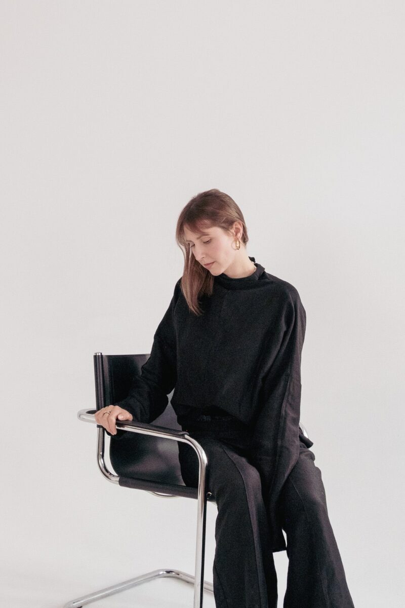 Silk/Linen Clothing Set - Black - Image 4