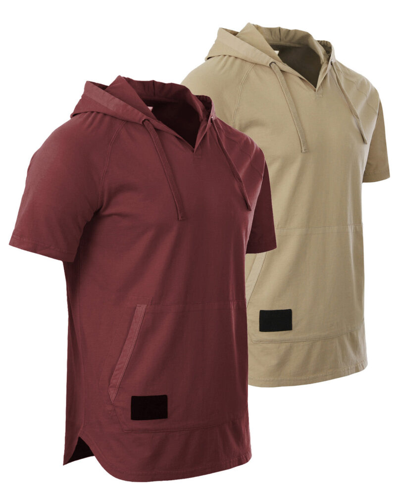ZIMEGO Men's Pigment Dyed Short Sleeve Vintage Fashion Hoodie - Image 12