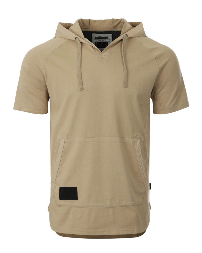 ZIMEGO Men's Pigment Dyed Short Sleeve Vintage Fashion Hoodie - Image 24