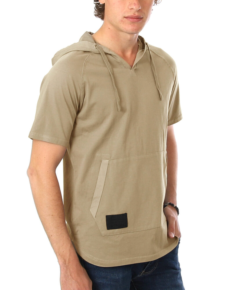 ZIMEGO Men's Pigment Dyed Short Sleeve Vintage Fashion Hoodie - Image 5