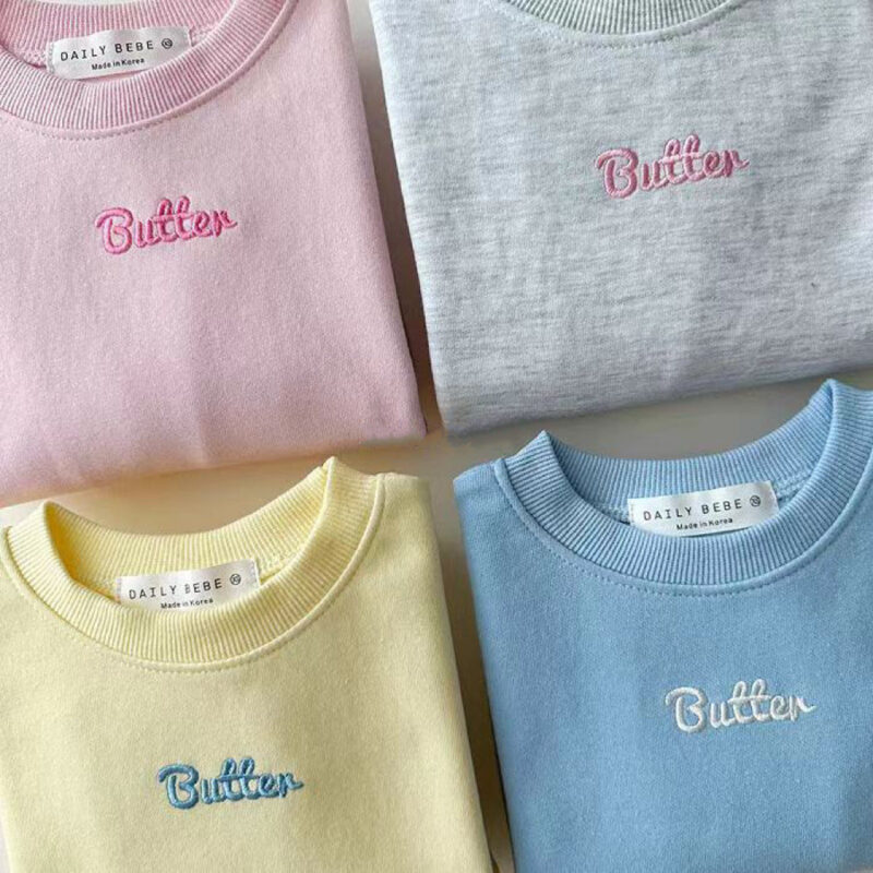 Autumn Baby Kids Unisex Casual Letter Embroidery Pullover And Pants Clothing Set - Image 11