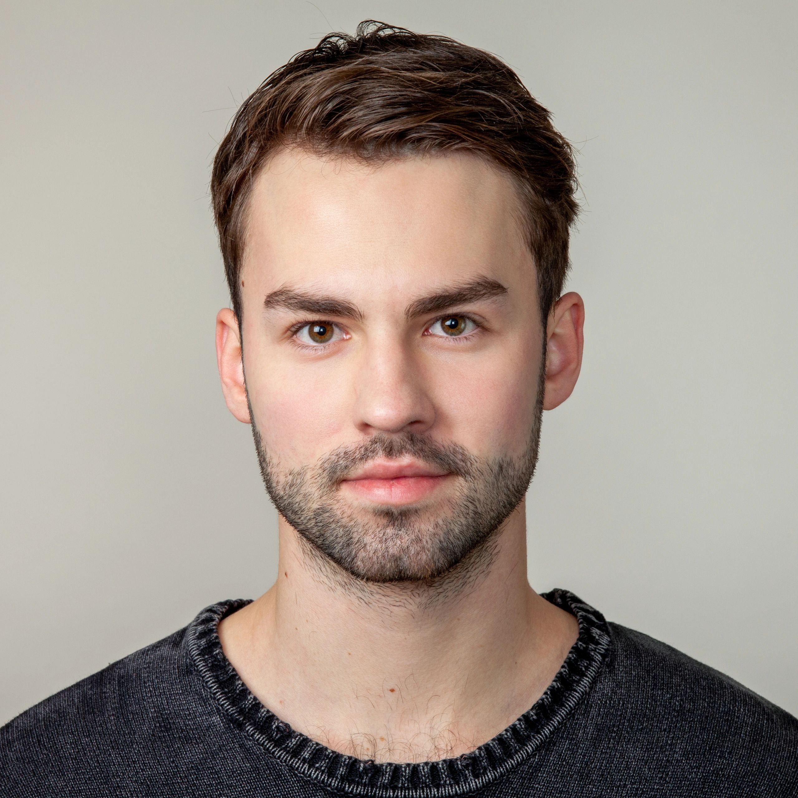 Customer portrait headshot on neutral background