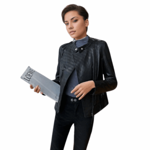 Quaz Womens Streetwear Women's Vintage Sheepskin Leather Coat