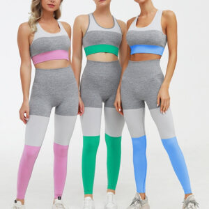 Seamless Patchwork Yoga Sets Women Fitness Clothing